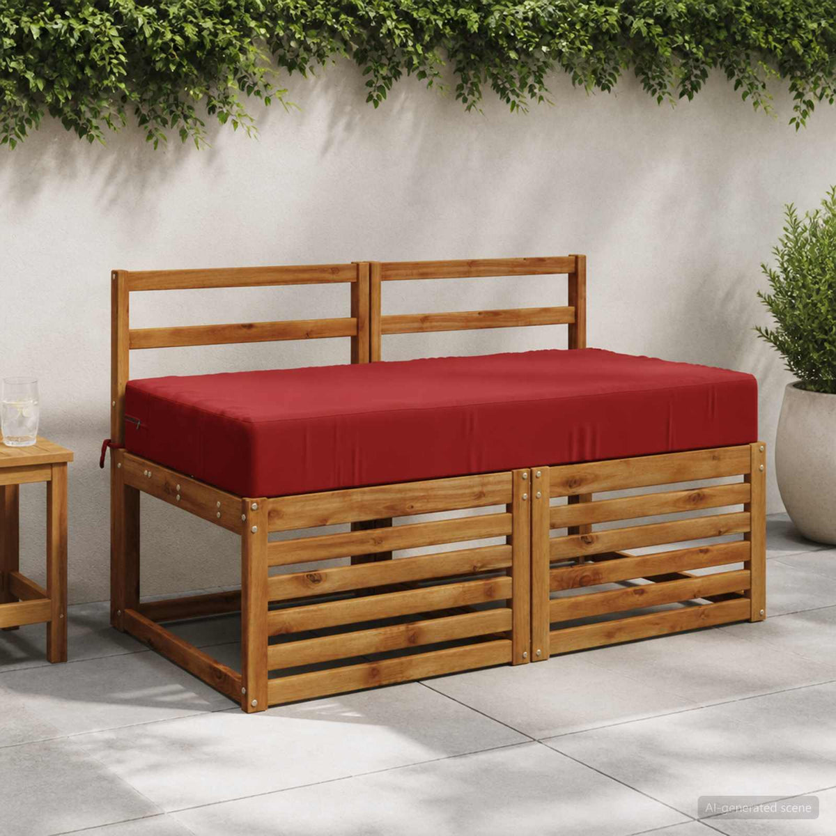 Zitkussen SOEST 100% Polyester Wijnrood 120 x 60 x 15 cm
