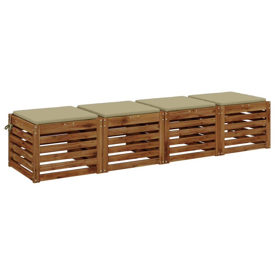 4-Piece Zitkussens SOEST 4 st 100% Polyester Lichtgroen