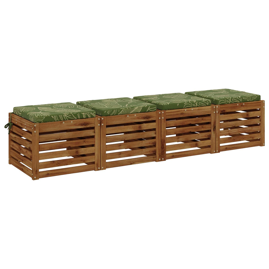 4-Piece Zitkussens SOEST 4 st 100% Polyester Bladontwerp
