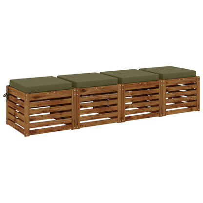 4-Piece Zitkussens SOEST 4 st 100% Polyester Olijfgroen