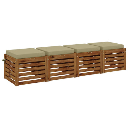 4-Piece Zitkussens SOEST 4 st 100% Polyester Lichtgroen