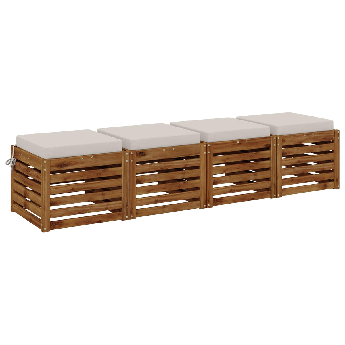 4-Piece Zitkussens SOEST 4 st 100% Polyester Wit 40 x 40 x 7 cm