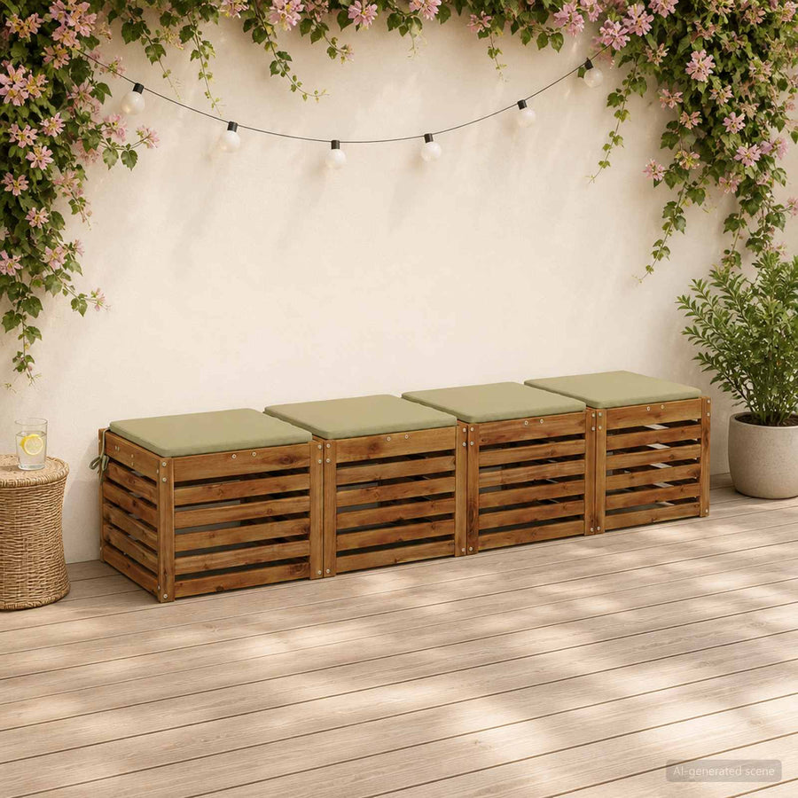 4-Piece Zitkussens SOEST 4 st 100% Polyester Lichtgroen