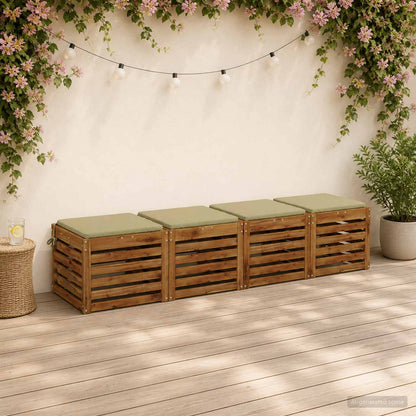 4-Piece Zitkussens SOEST 4 st 100% Polyester Lichtgroen