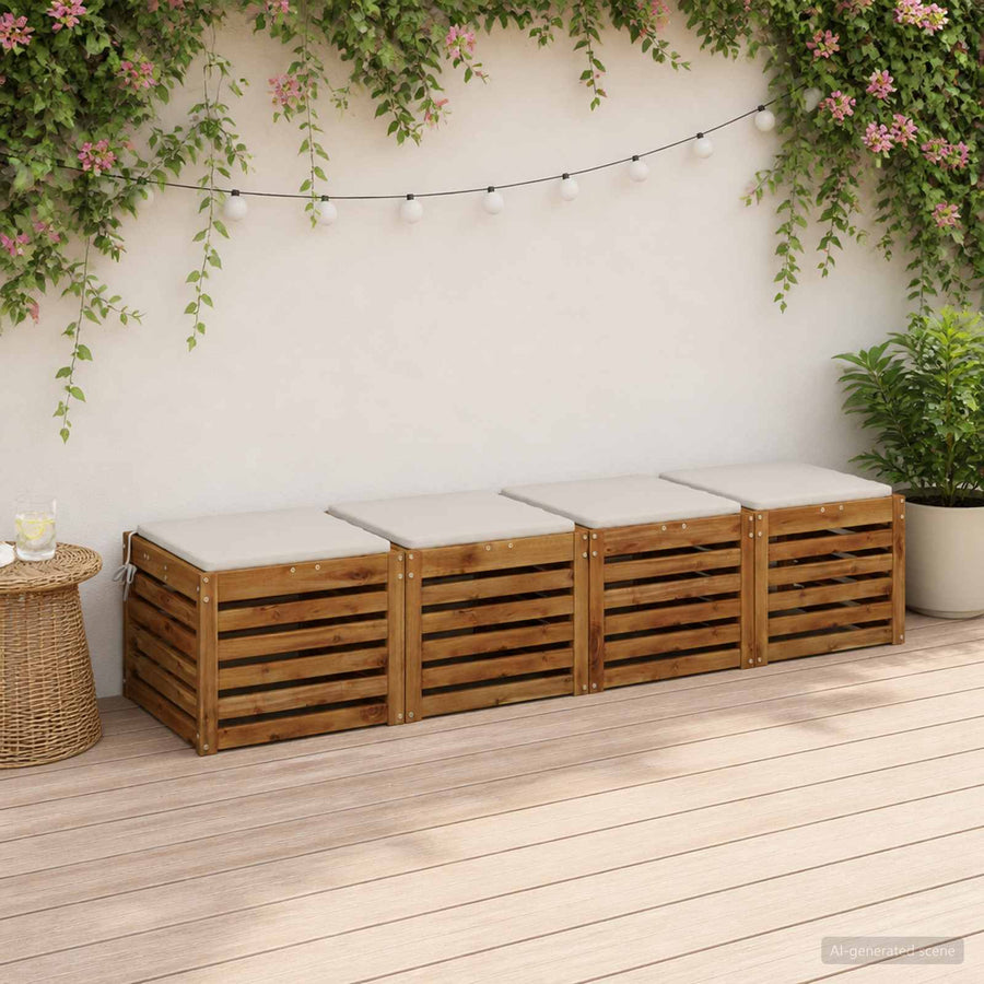 4-Piece Zitkussens SOEST 4 st 100% Polyester Wit 50 x 50 x 3 cm