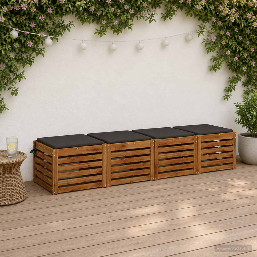4-Piece Zitkussens SOEST 4 st 100% Polyester Antraciet