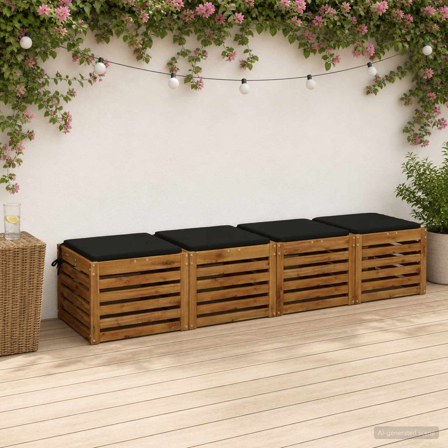 4-Piece Zitkussens SOEST 4 st 100% Polyester Zwart