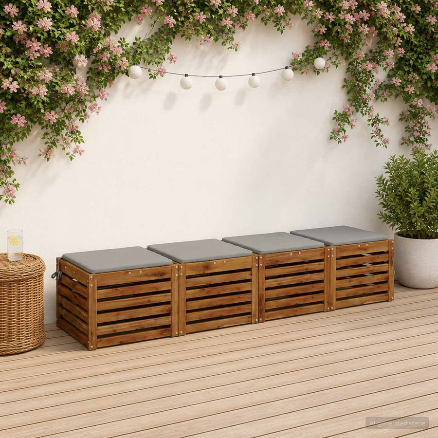 4-Piece Zitkussens SOEST 4 st 100% Polyester Grijs