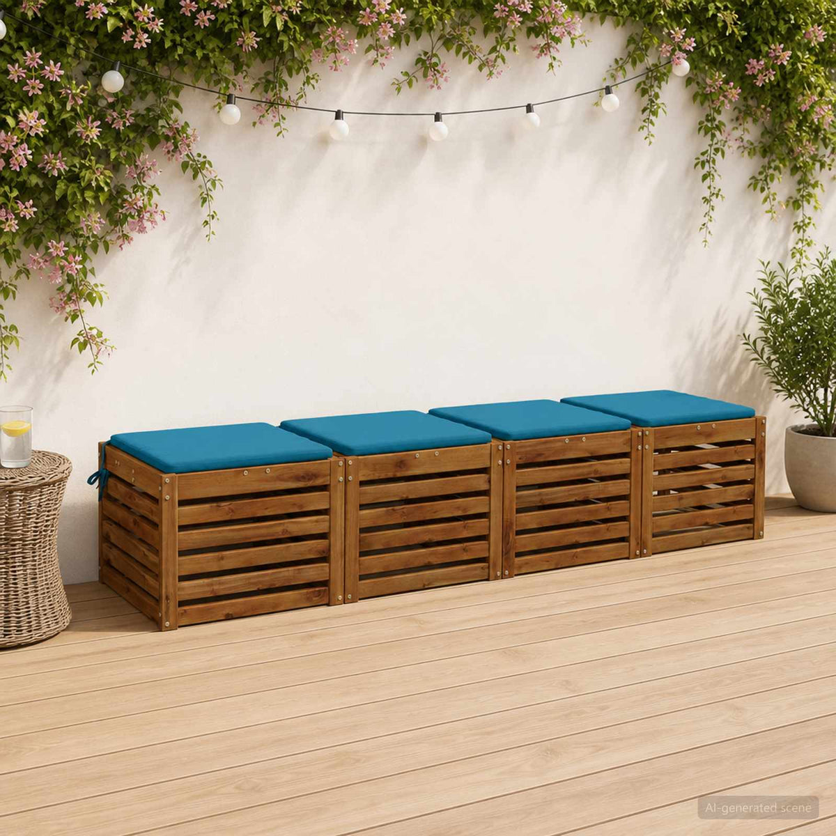 4-Piece Zitkussens SOEST 4 st 100% Polyester Lichtblauw