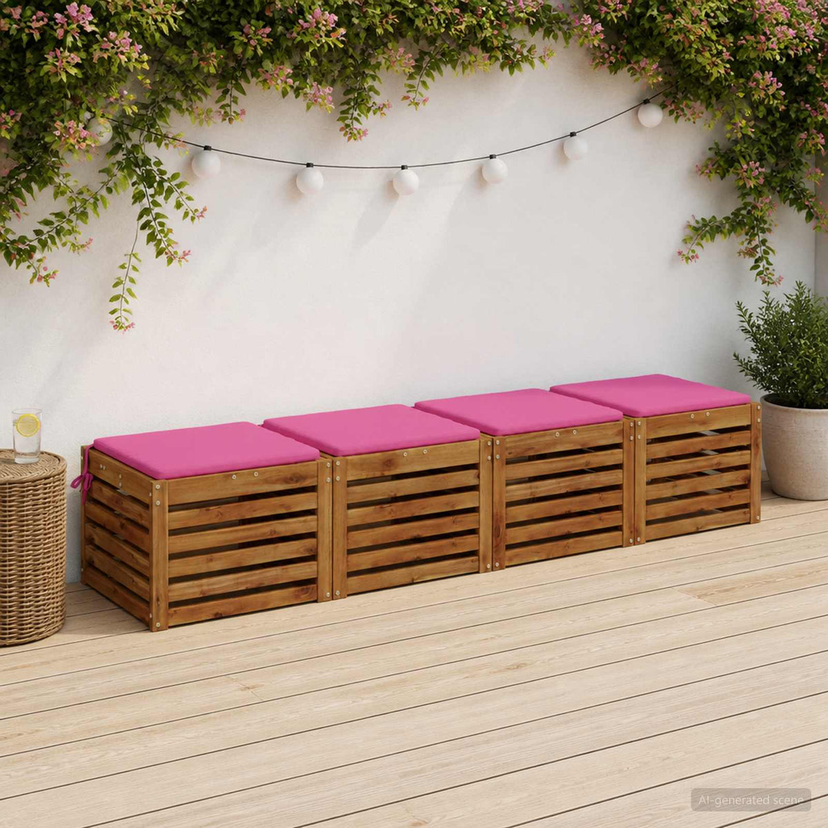 4-Piece Zitkussens SOEST 4 st 100% Polyester Roze