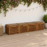Stoelkussens 4 stuks 100% polyester taupe
