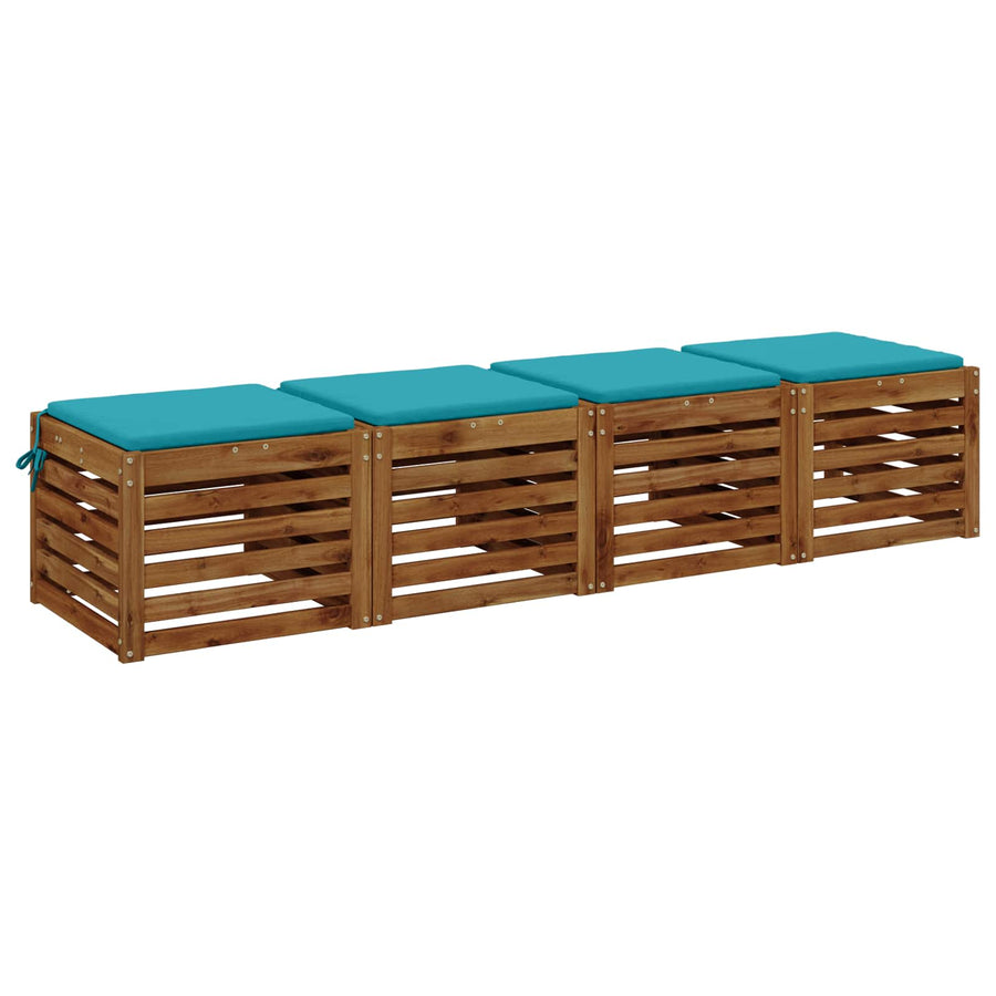 4-Piece Zitkussens SOEST 4 st 100% Polyester Turquoise
