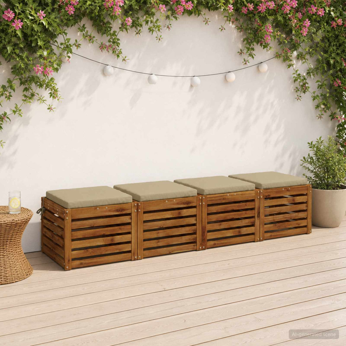 4-Piece Zitkussens SOEST 4 st 100% Polyester Lichtgroen