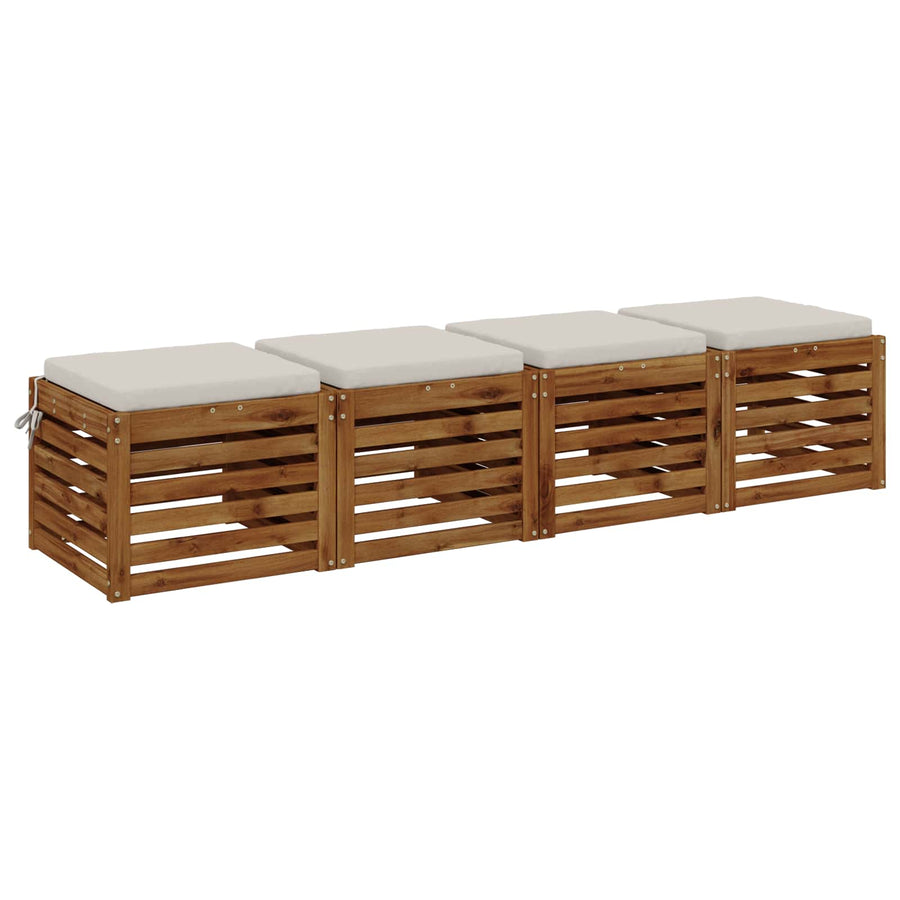 4-Piece Zitkussens SOEST 4 st 100% Polyester Wit 45 x 45 x 5 cm