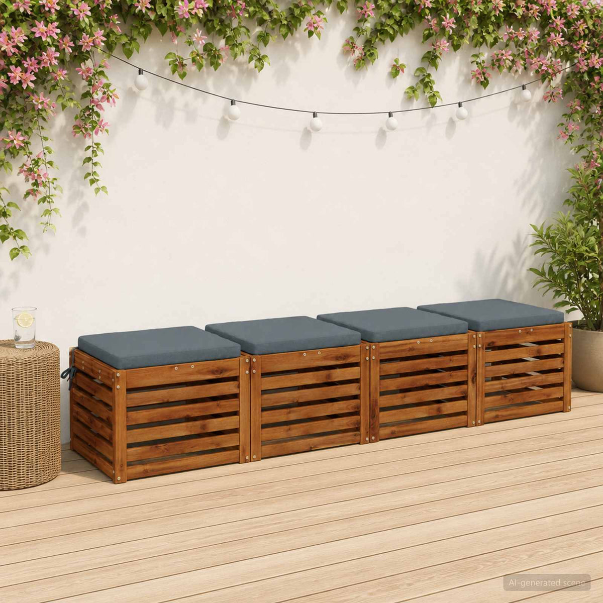 4-Piece Zitkussens SOEST 4 st 100% Polyester Blauw