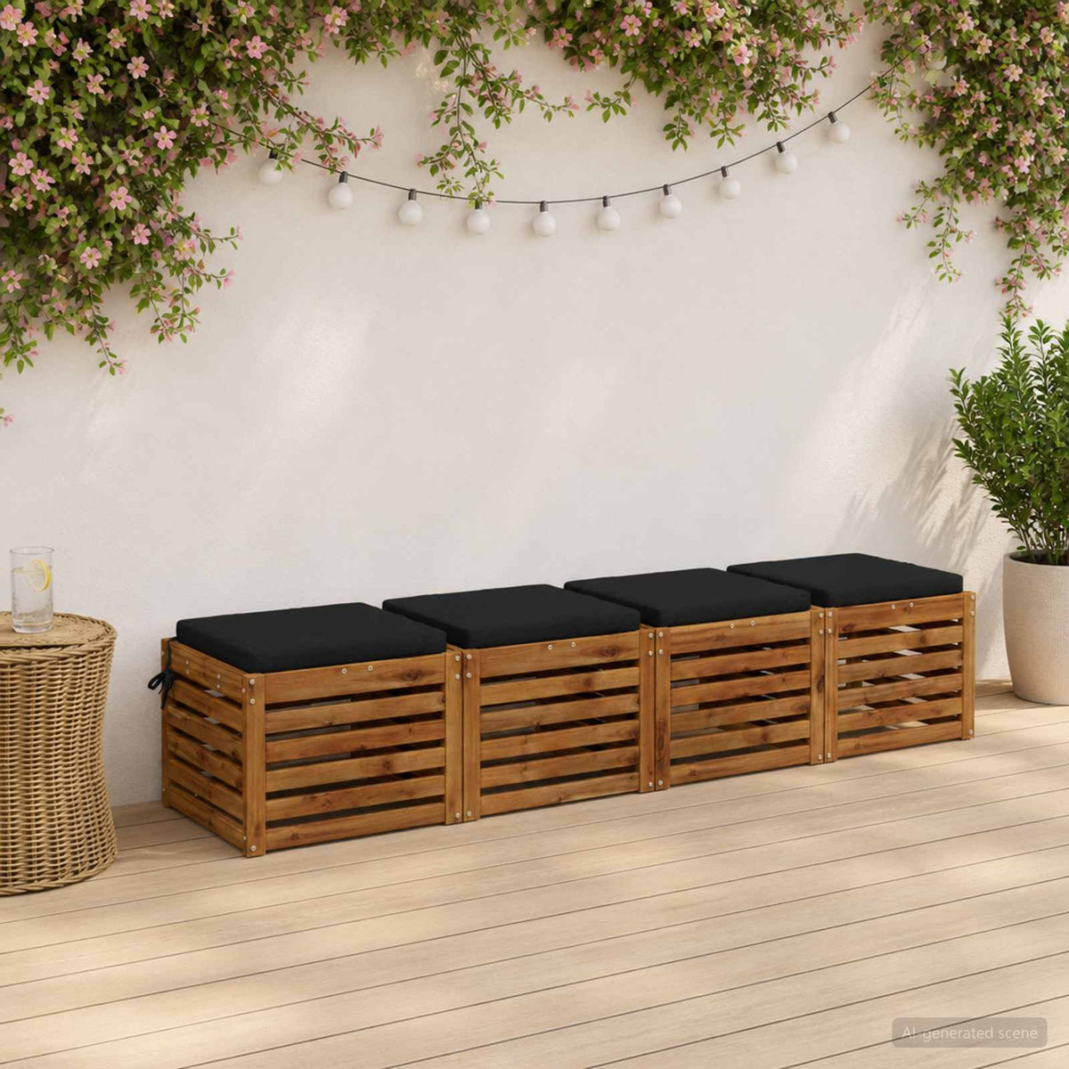 4-Piece Zitkussens SOEST 4 st 100% Polyester Zwart