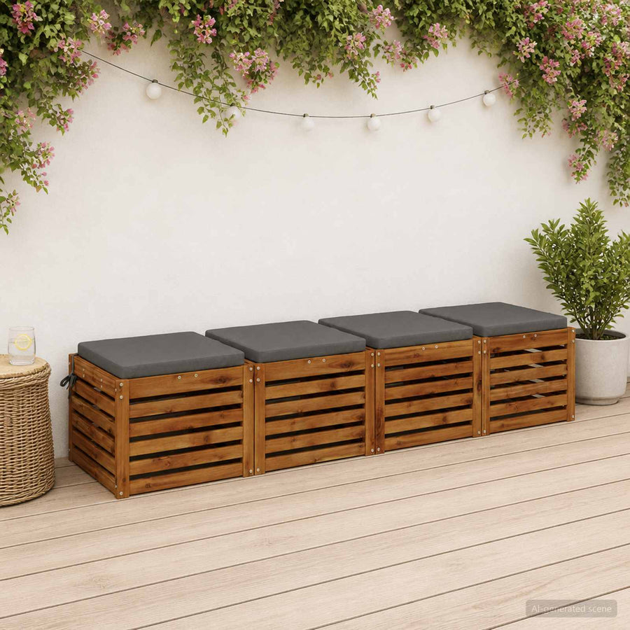4-Piece Zitkussens SOEST 4 st 100% Polyester Grijs