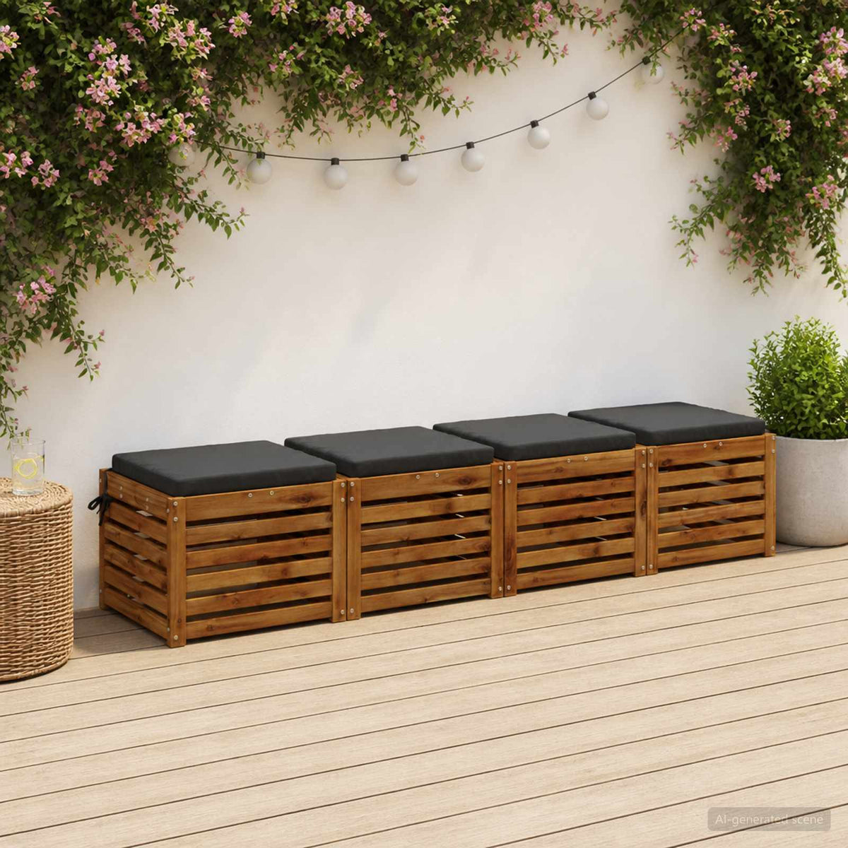 4-Piece Zitkussens SOEST 4 st 100% Polyester Antraciet