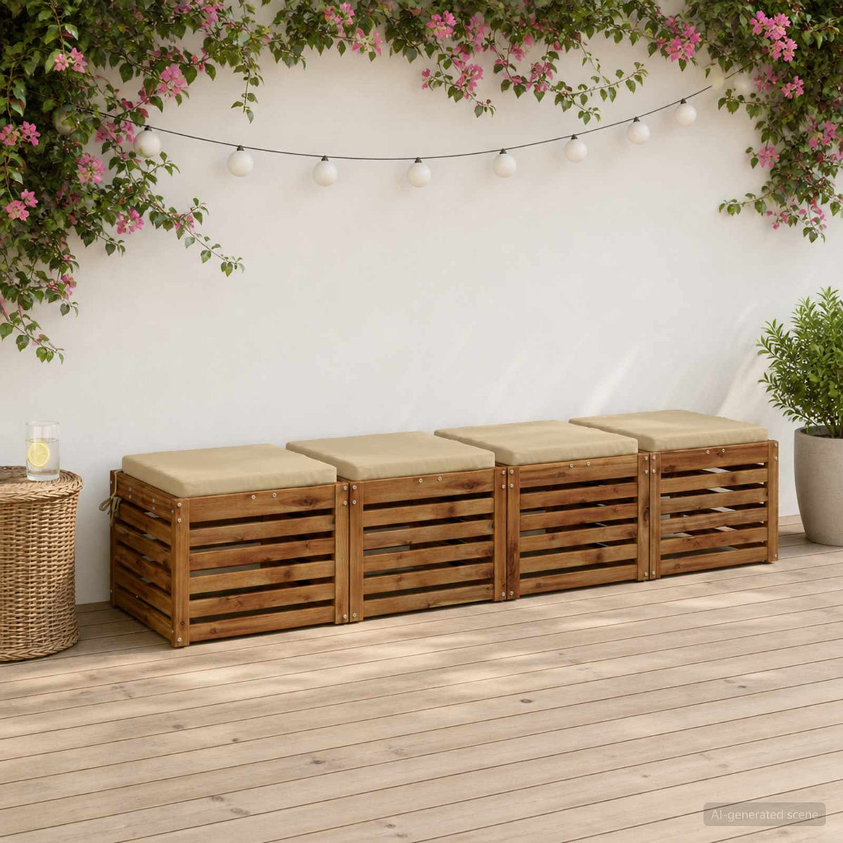 4-Piece Zitkussens SOEST 4 st 100% Polyester Beige