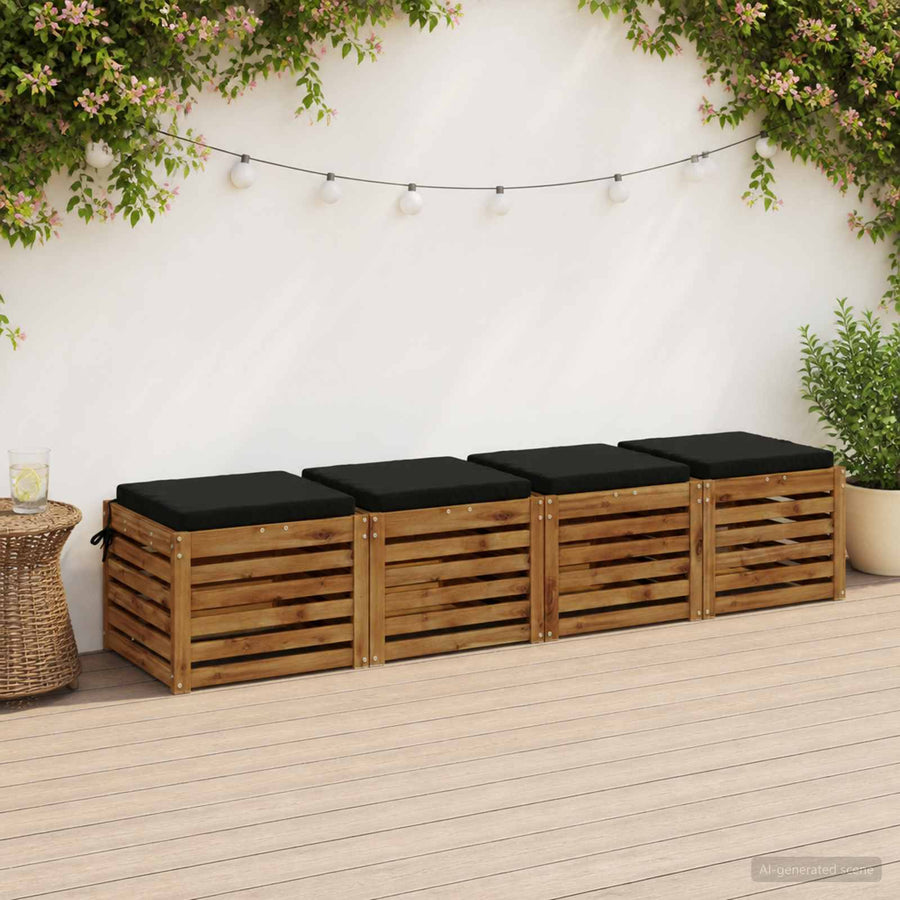 4-Piece Zitkussens SOEST 4 st 100% Polyester Zwart