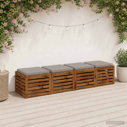 4-Piece Zitkussens SOEST 4 st 100% Polyester Grijs