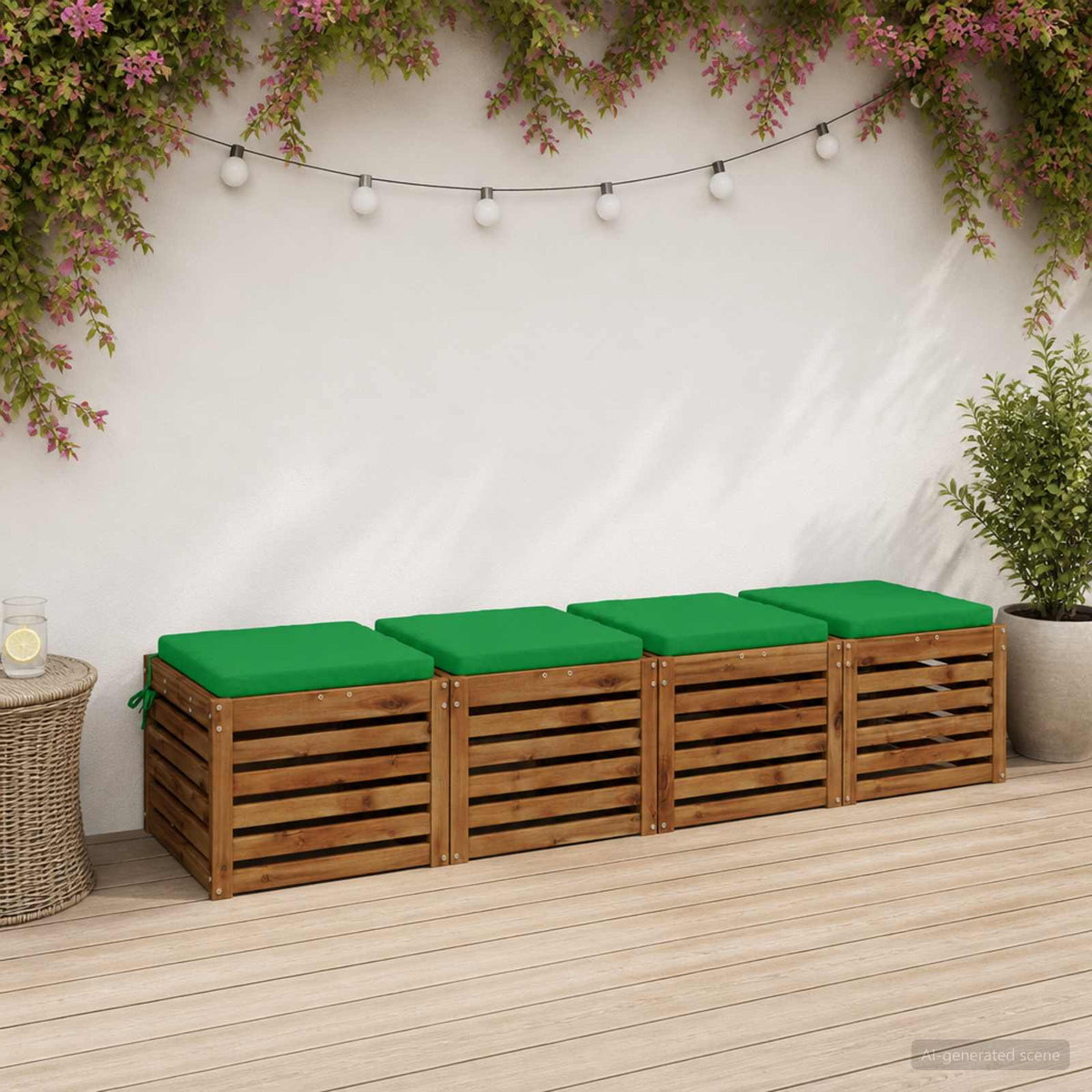 4-Piece Zitkussens SOEST 4 st 100% Polyester Groen