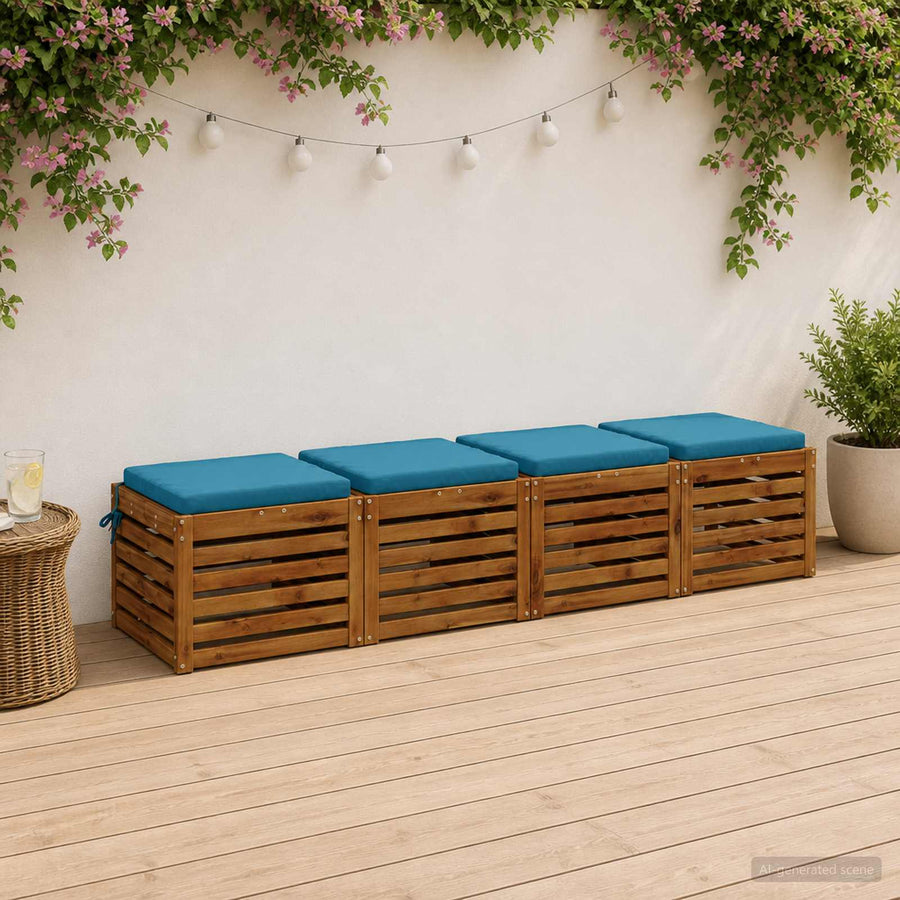 4-Piece Zitkussens SOEST 4 st 100% Polyester Lichtblauw