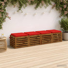 Zitkussen set 4 stuks rood polyester SOEST