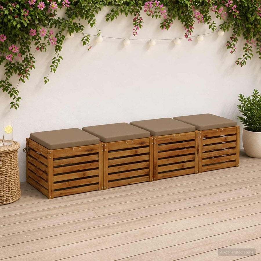 4-Piece Zitkussens SOEST 4 st 100% Polyester Taupe