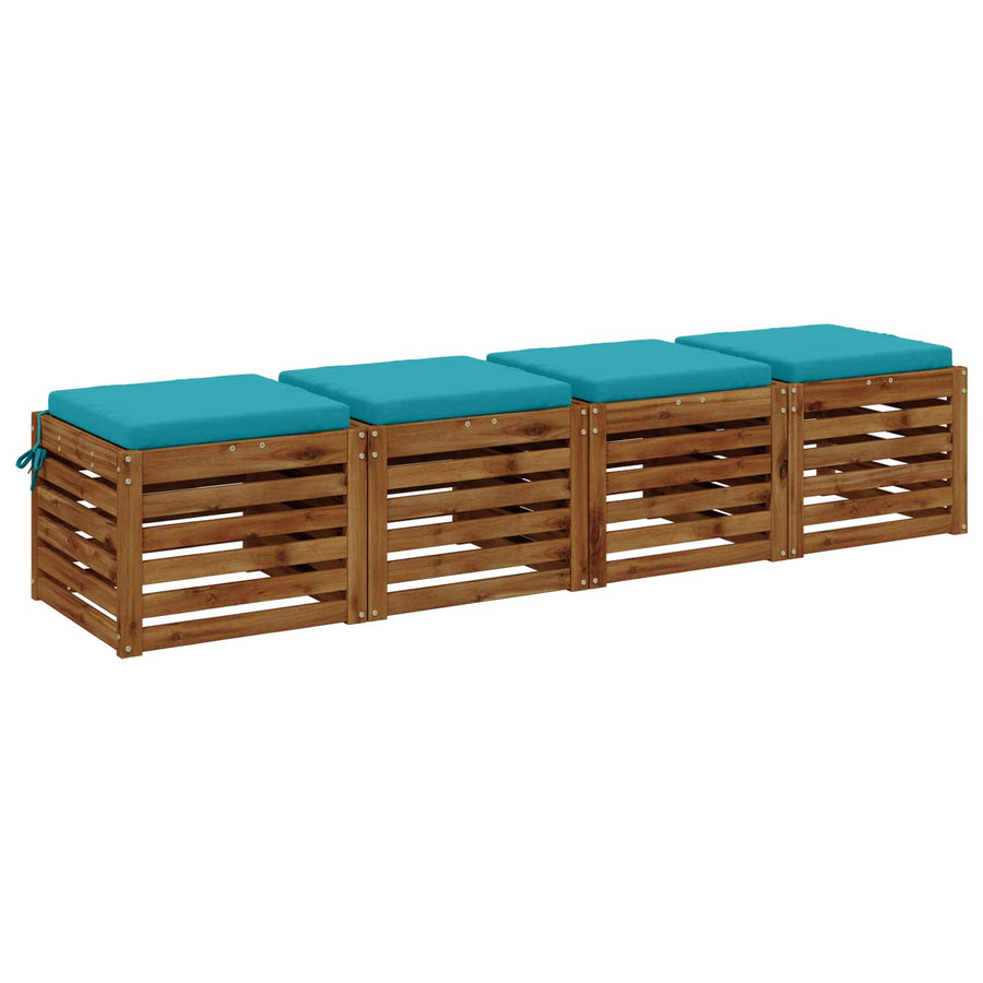 4-Piece Zitkussens SOEST 4 st 100% Polyester Turquoise
