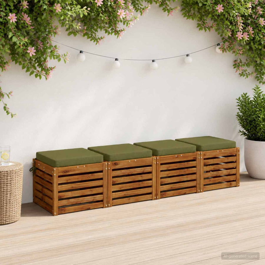 4-Piece Zitkussens SOEST 4 st 100% Polyester Olijfgroen