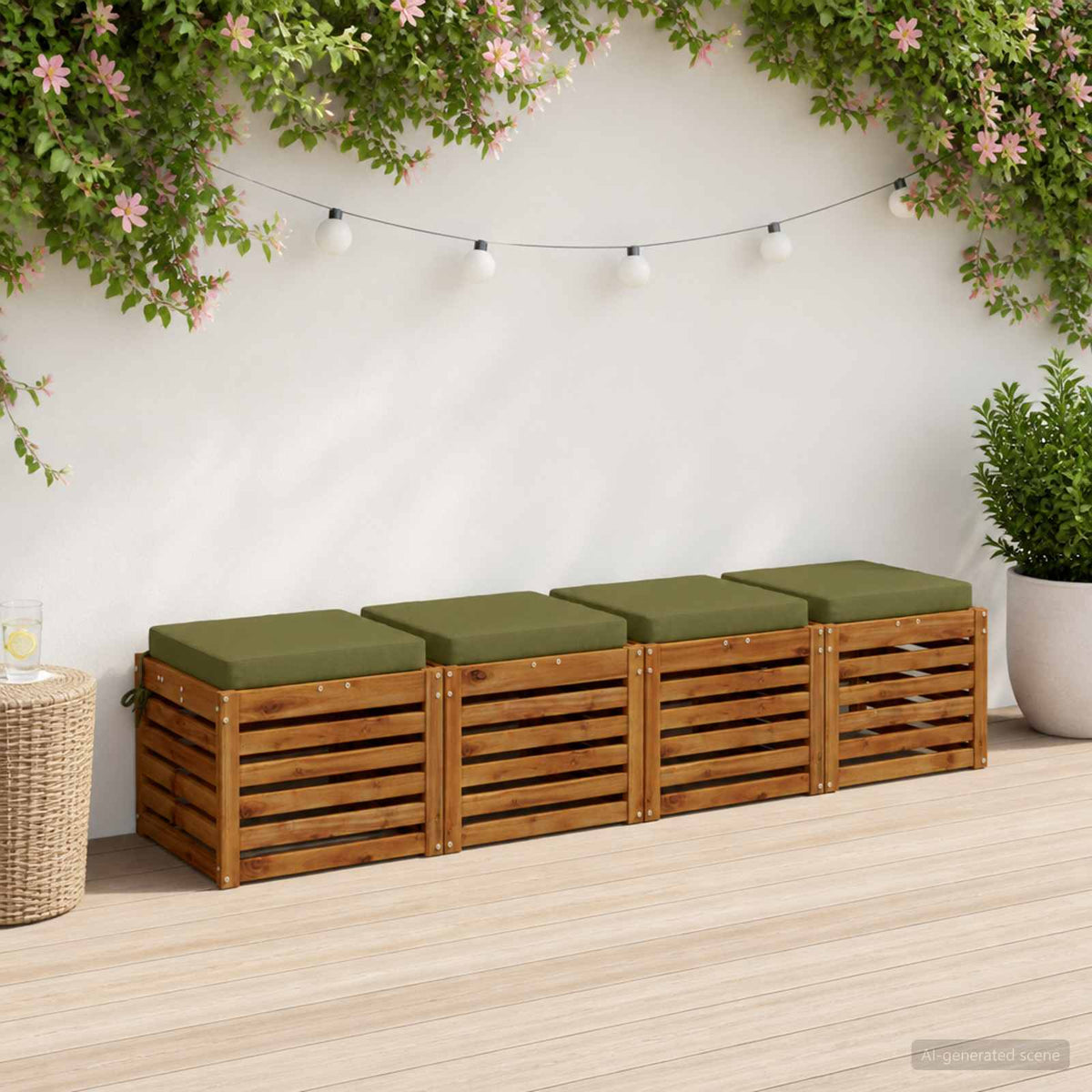 4-Piece Zitkussens SOEST 4 st 100% Polyester Olijfgroen