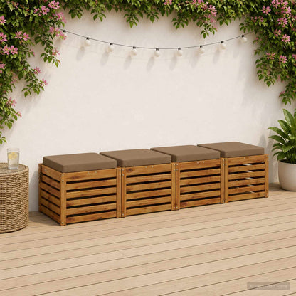 4-Piece Zitkussens SOEST 4 st 100% Polyester Taupe