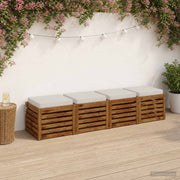 Zitkussens 4 stuks wit 40x40x7 cm polyester