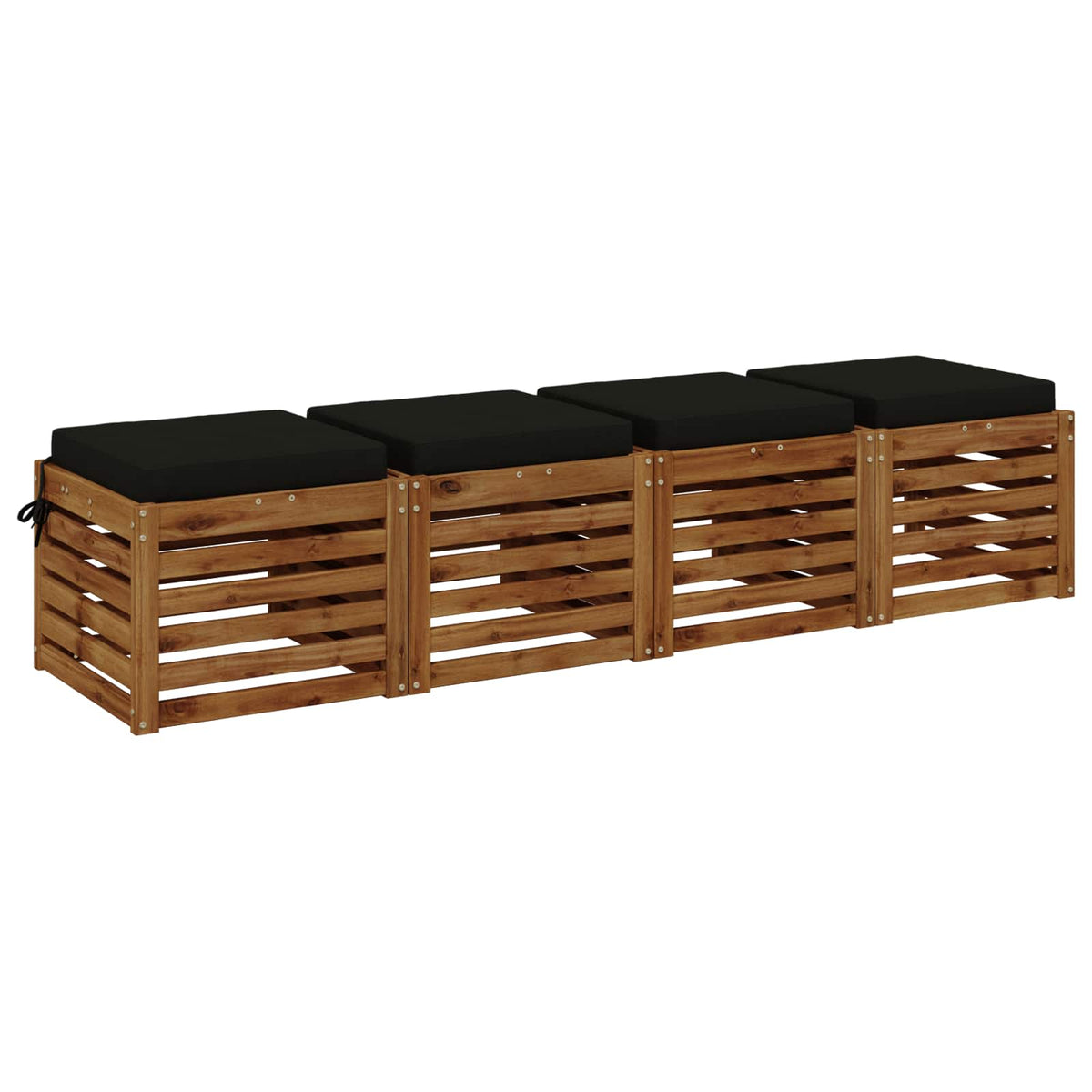 4-Piece Zitkussens SOEST 4 st 100% Polyester Zwart