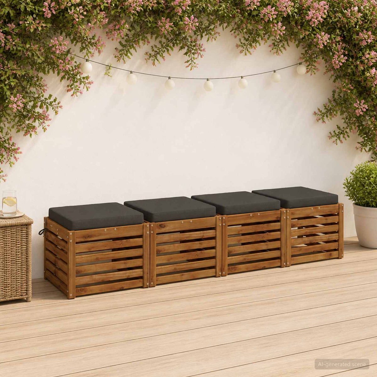 4-Piece Zitkussens SOEST 4 st 100% Polyester Antraciet