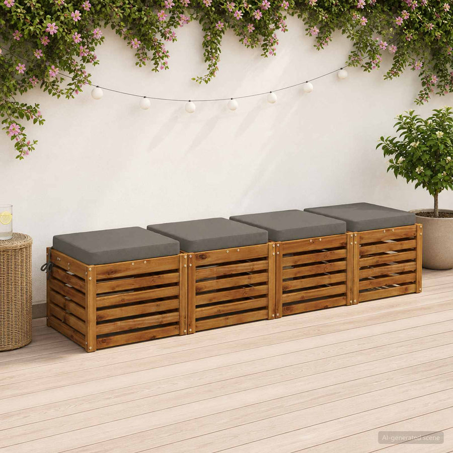 4-Piece Zitkussens SOEST 4 st 100% Polyester Grijs