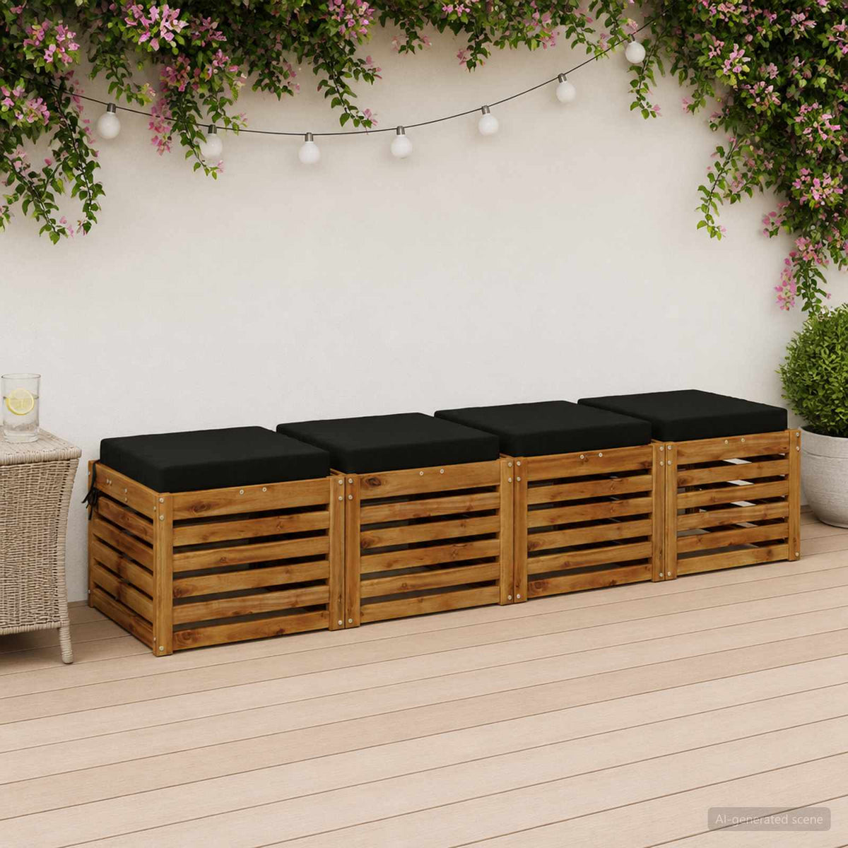 4-Piece Zitkussens SOEST 4 st 100% Polyester Zwart