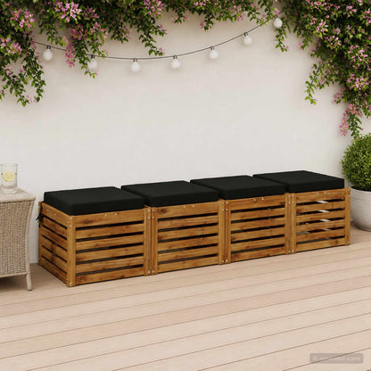 4-Piece Zitkussens SOEST 4 st 100% Polyester Zwart