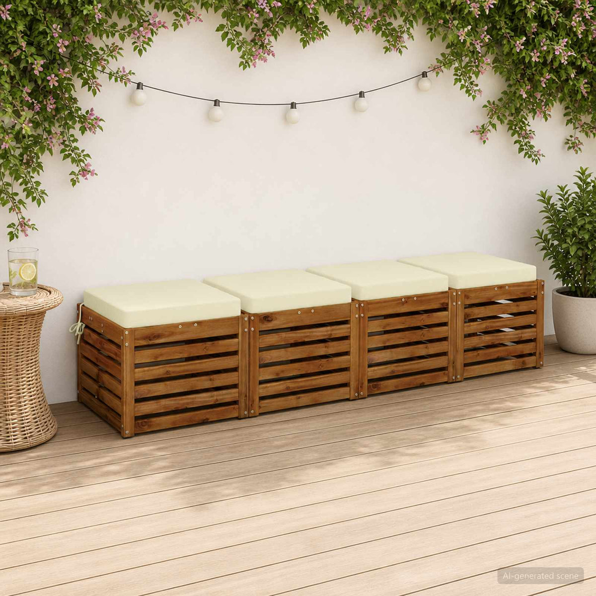 4-Piece Zitkussens SOEST 4 st 100% Polyester Crèmekleurig