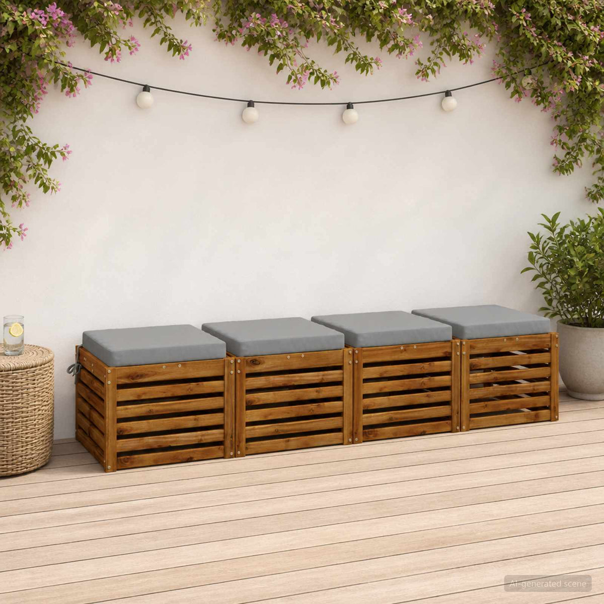 4-Piece Zitkussens SOEST 4 st 100% Polyester Grijs
