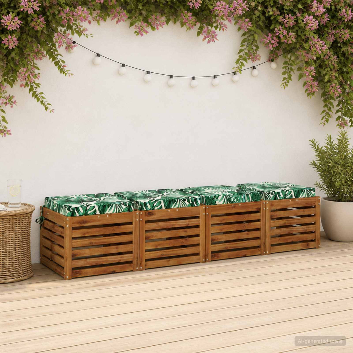 4-Piece Zitkussens SOEST 4 st 100% Polyester Bladpatroon