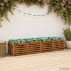 Zitkussens 4 stuks bladpatroon groen 100% polyester
