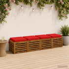 Stoelkussens 4 stuks rood 100% polyester