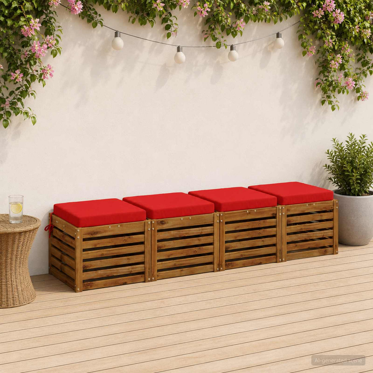 4-Piece Zitkussens SOEST 4 st 100% Polyester Rood