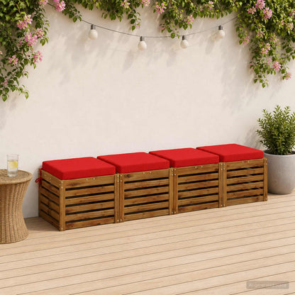 4-Piece Zitkussens SOEST 4 st 100% Polyester Rood