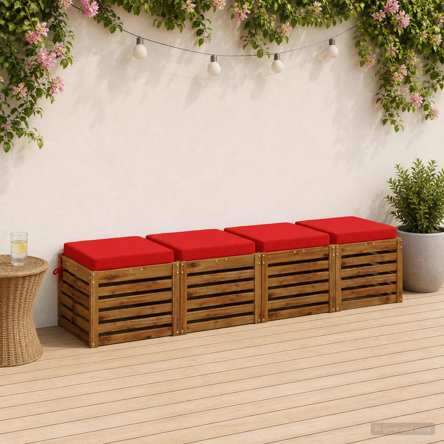 4-Piece Zitkussens SOEST 4 st 100% Polyester Rood