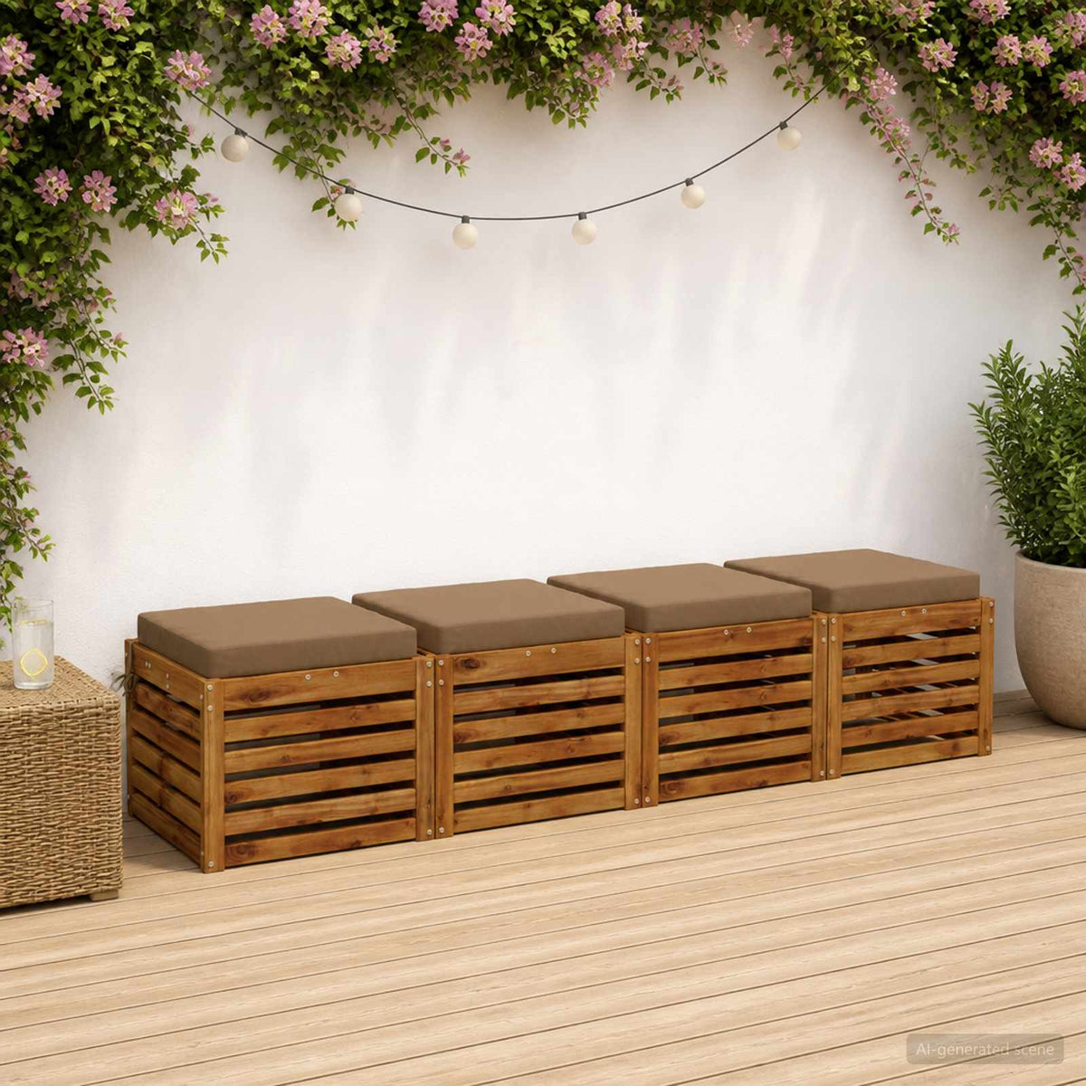 4-Piece Zitkussens SOEST 4 st 100% Polyester Taupe