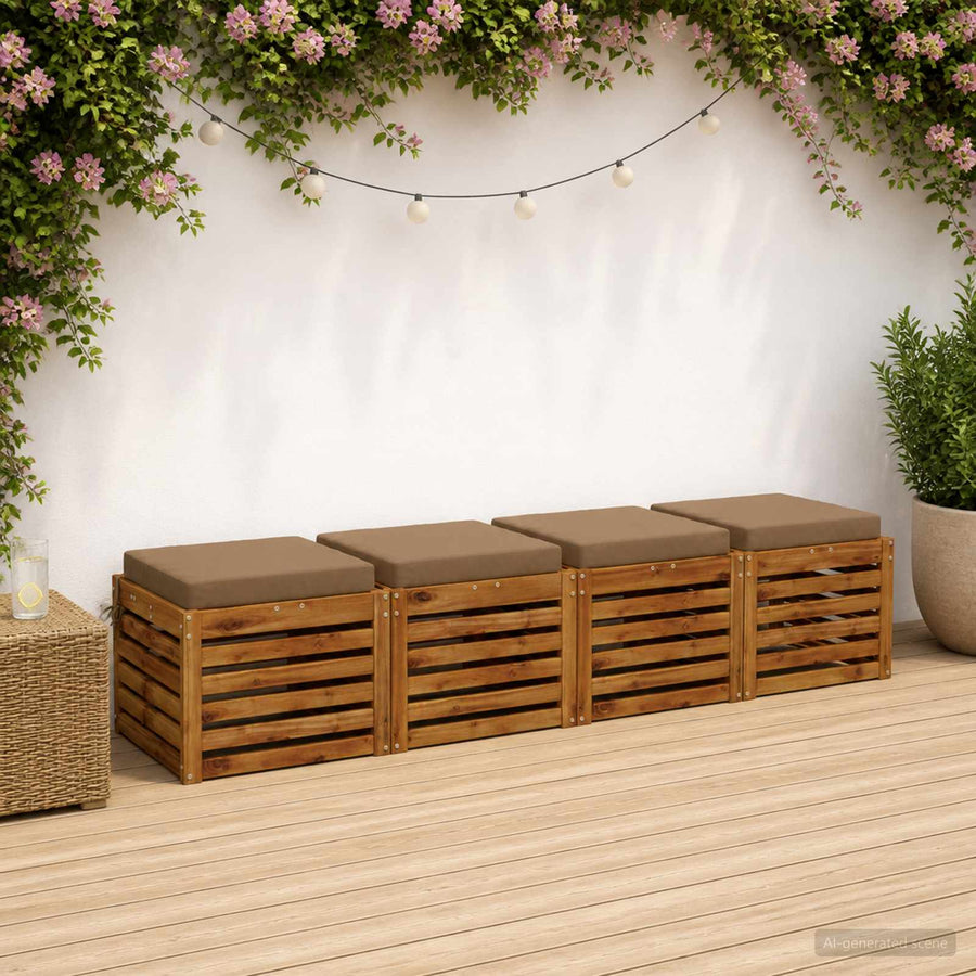 4-Piece Zitkussens SOEST 4 st 100% Polyester Taupe