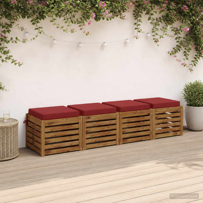 4-Piece Zitkussens SOEST 4 st 100% Polyester Wijnrood